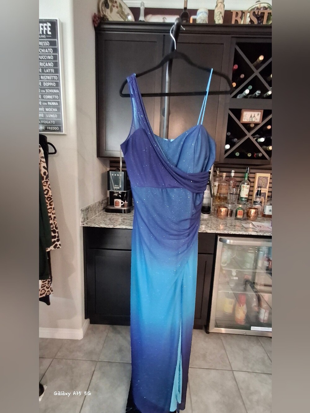 NWT Women's Size 14 "ONYX NITE" Ombre Blue Formal Dress *Snag*
